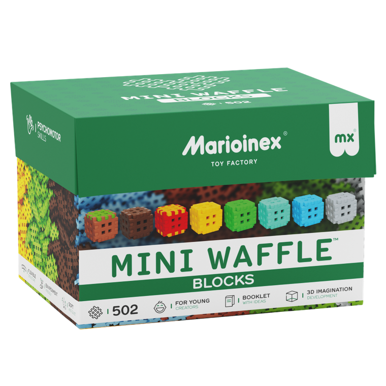 Marioinex, Mini Waffle, Green Blocks, set de constructie, 502 piese