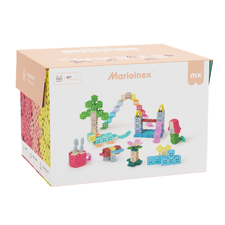 Marioinex, Mini Waffle, Pastel, set de constructie, 500 piese