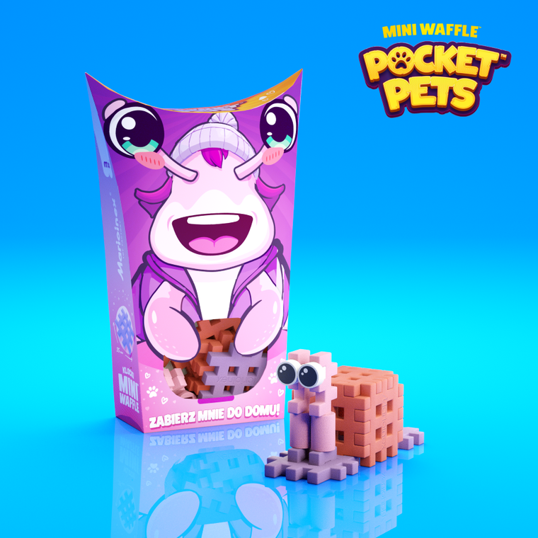 Marioinex, Mini Waffle, Pocket Pets, Melc, set de constructie, 15 piese