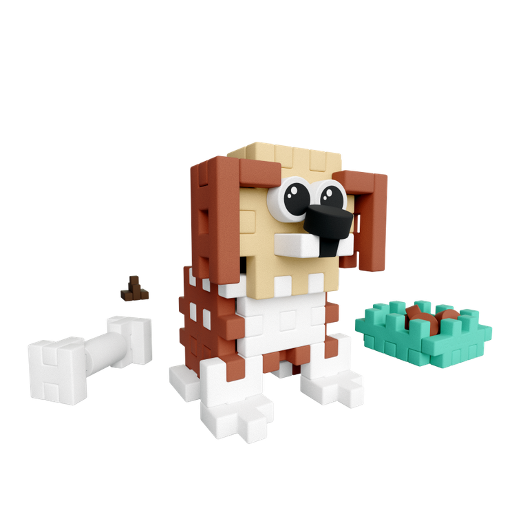 Marioinex, Mini Waffle, Pocket Pets Puppies, Beagle, set de constructie, 46 piese