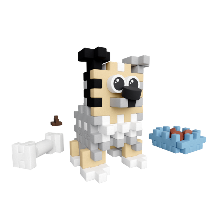 Marioinex, Mini Waffle, Pocket Pets Puppies, Caine ciobanesc de Shetland, set de constructie, 49 piese