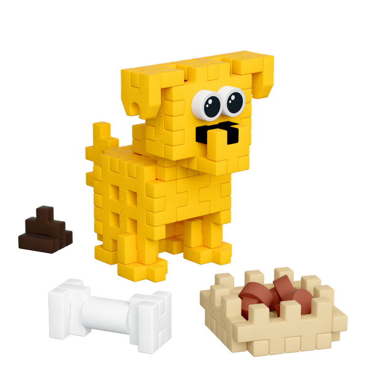 Marioinex, Mini Waffle, Pocket Pets Puppies, Golden Retriever, set de constructie, 52 piese