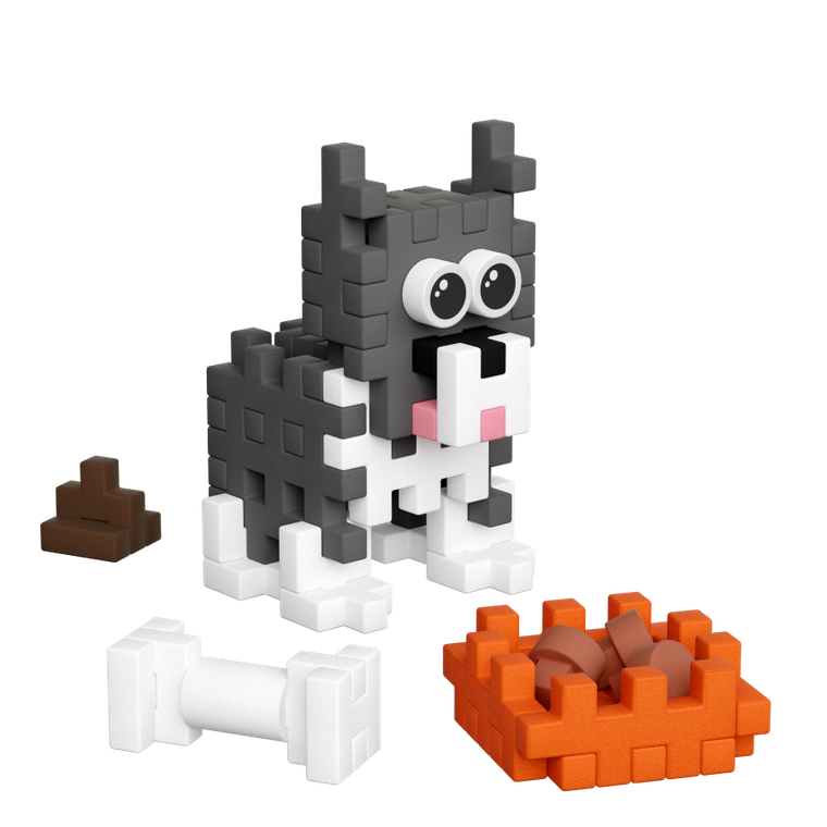 Marioinex, Mini Waffle, Pocket Pets Puppies, Husky, set de constructie, 44 piese