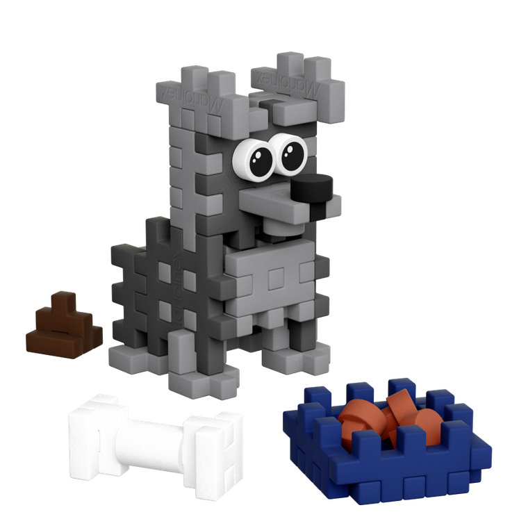 Marioinex, Mini Waffle, Pocket Pets Puppies, Schnauzer, set de constructie, 49 piese