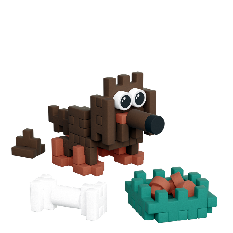 Marioinex, Mini Waffle, Pocket Pets Puppies, Teckel, set de constructie, 43 piese