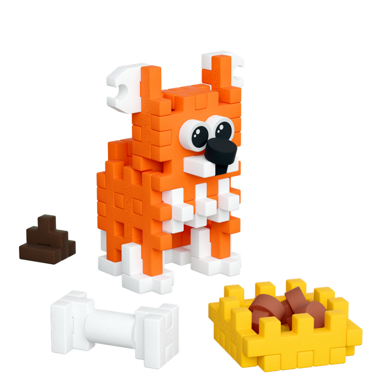 Marioinex, Mini Waffle, Pocket Pets Puppies, Welsh Corgi Pembroke, set de constructie, 49 piese