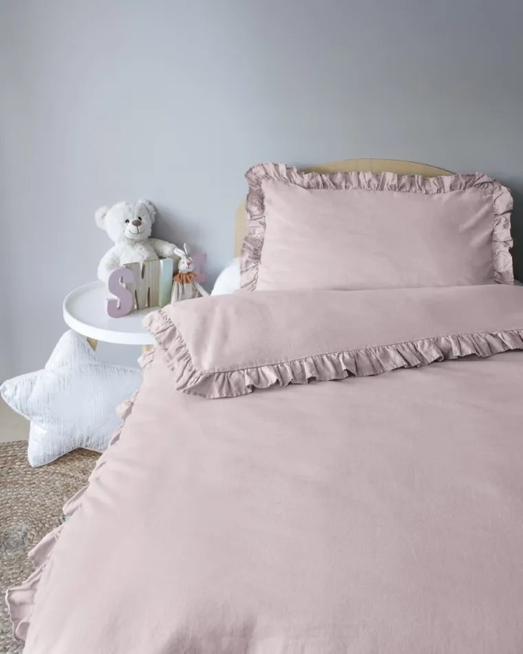 Mayamoo, set lenjerie de pat single, roz, 90-120cm