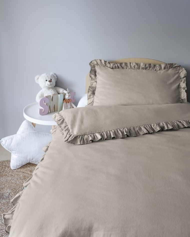 Mayamoo, set lenjerie de pat single, taupe, 100-135cm