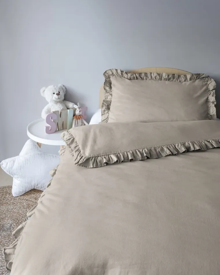 Mayamoo, set lenjerie de pat single, taupe, 90-120cm