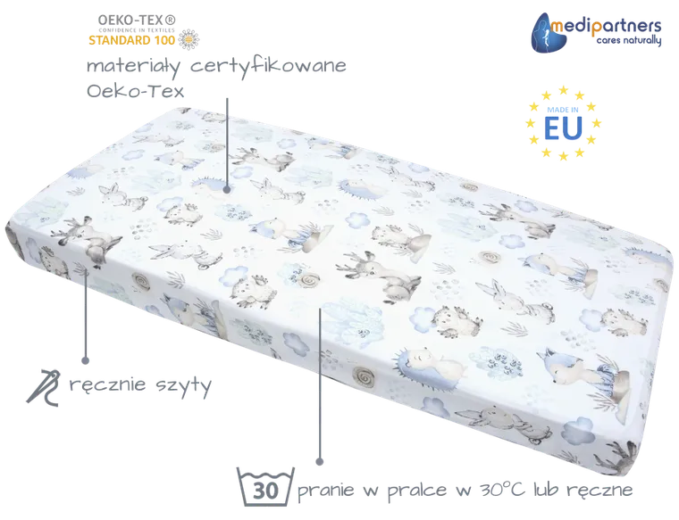 Medi Partners, Caprioare si Arici, cearceaf cu elastic, 120-60 cm