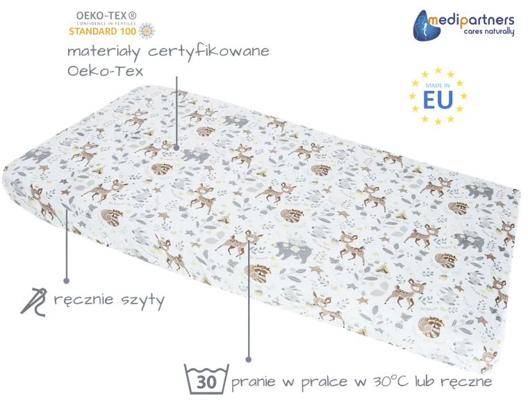 Medi Partners, Cerbii, cearceaf cu elastic, 60-120 cm