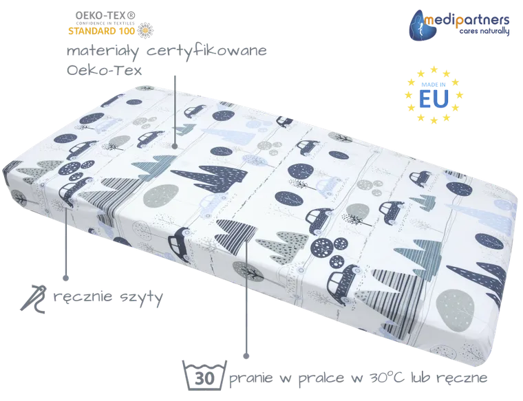 Medi Partners, Masini, Retro, cearceaf cu elastic, 120-60 cm
