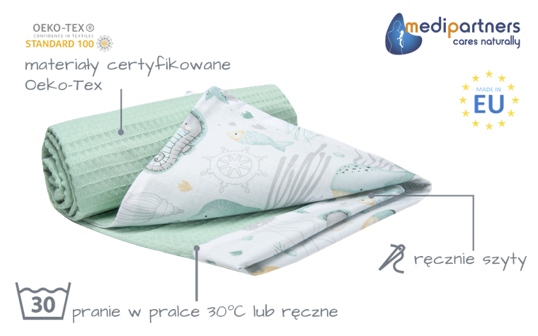Medi Partners, Ocean, patura, menta, 75-100 cm