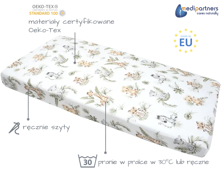 Medi Partners, Safari, cearceaf cu elastic, 120-60 cm