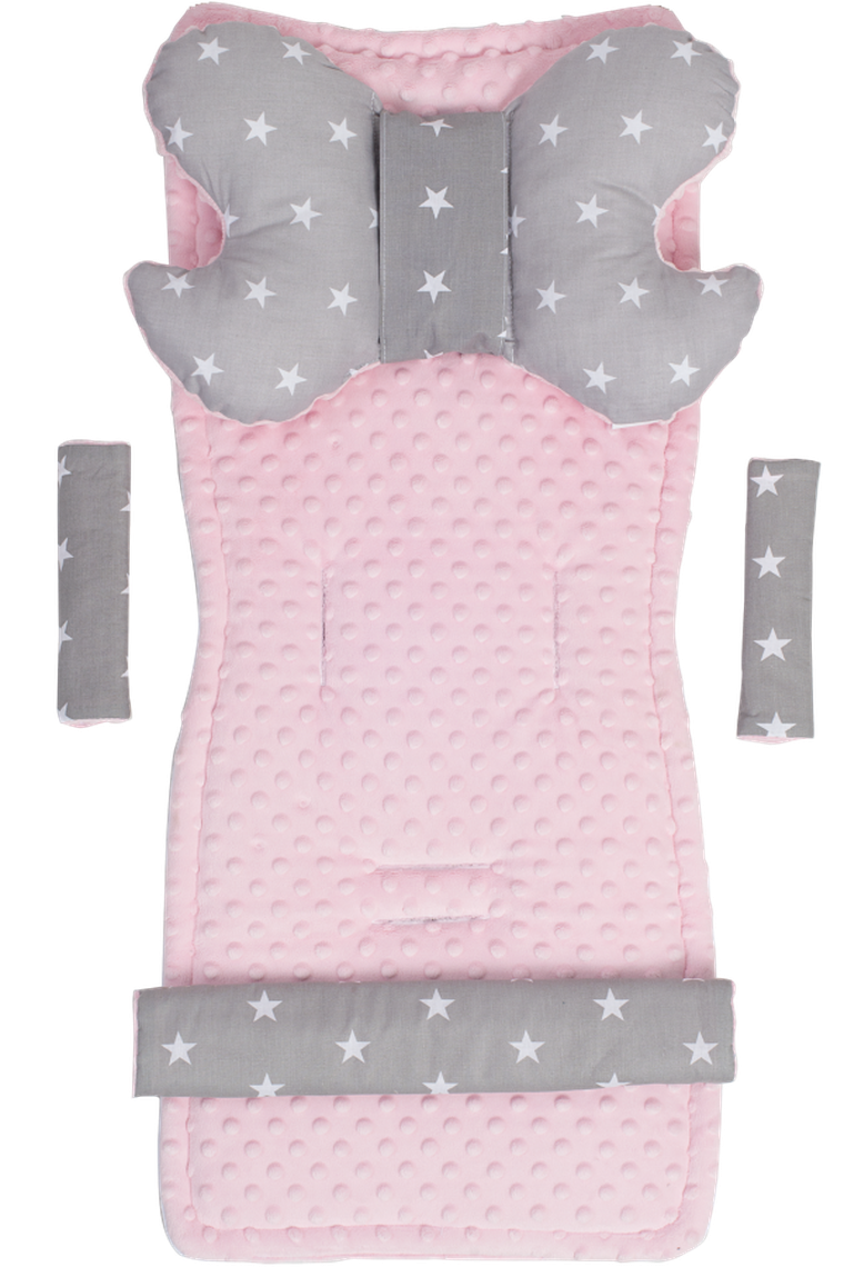 Medi Partners, Stars, insertie pentru carucior, set, gri, roz deschis
