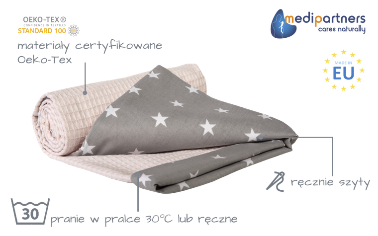 Medi Partners, Stars, patura, gri, 75-100 cm