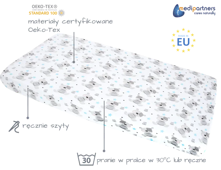 Medi Partners, Teddy, cearceaf cu elastic, 60-120 cm