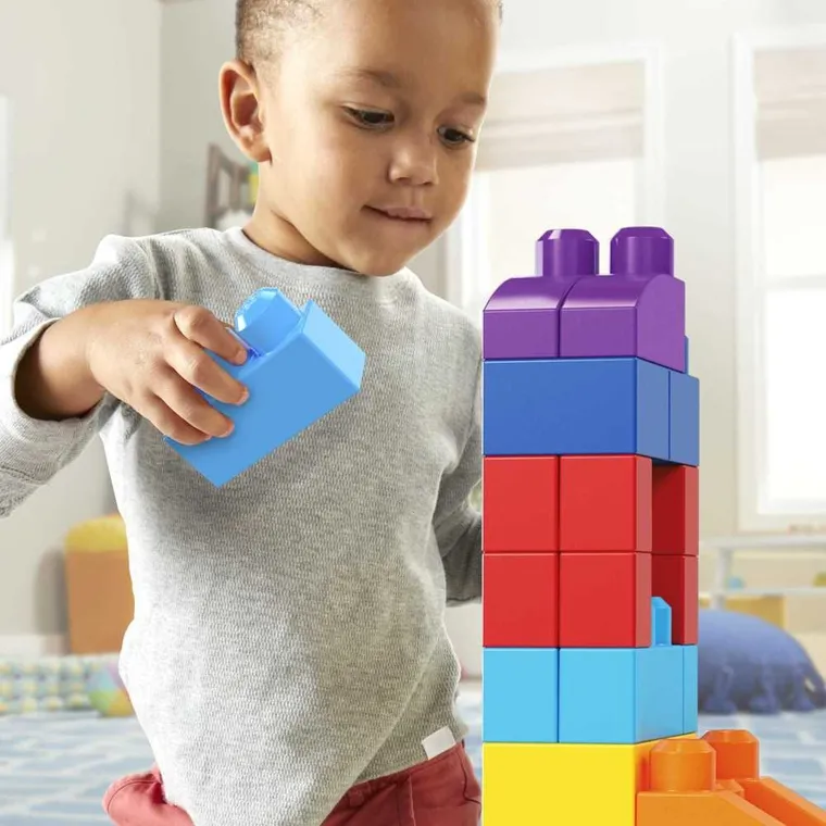 MEGA Bloks, gentuta cuburi, albastru, set de constructie, 80 piese