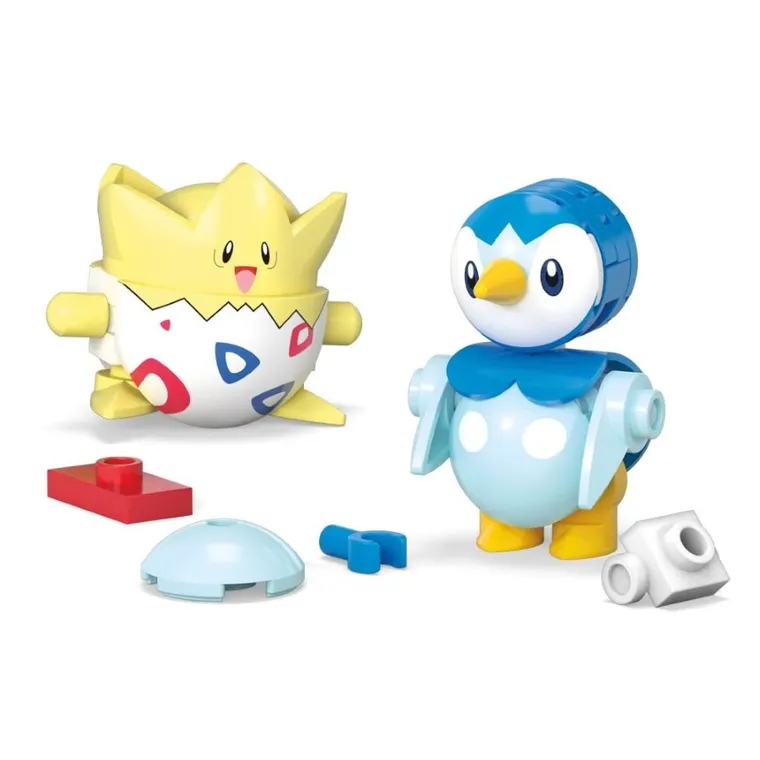 MEGA Pokemon, Pokeball Piplup si Togepi, 2 figurine, set de constructie, 41 piese