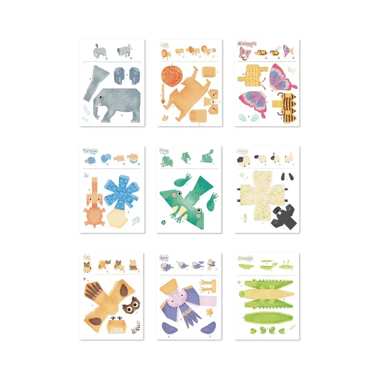 Mideer, origami, animale de hartie, set creativ