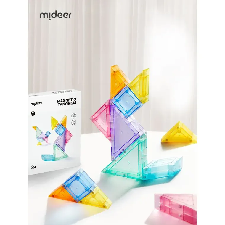 Mideer, Tangram, blocuri magnetice 3D cu clepsidra