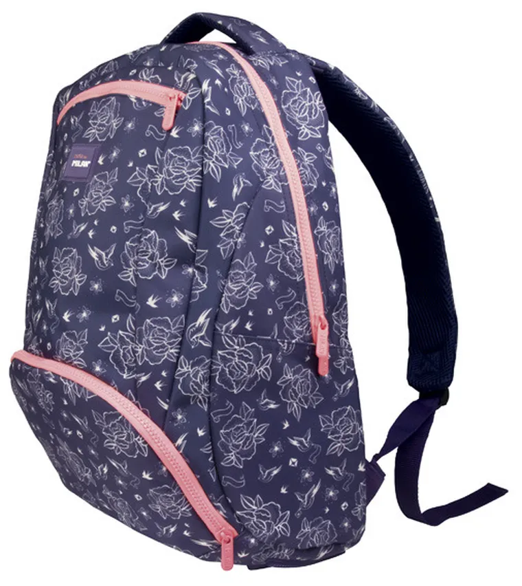 Milan, Flowers, rucsac pentru scoala, albastru