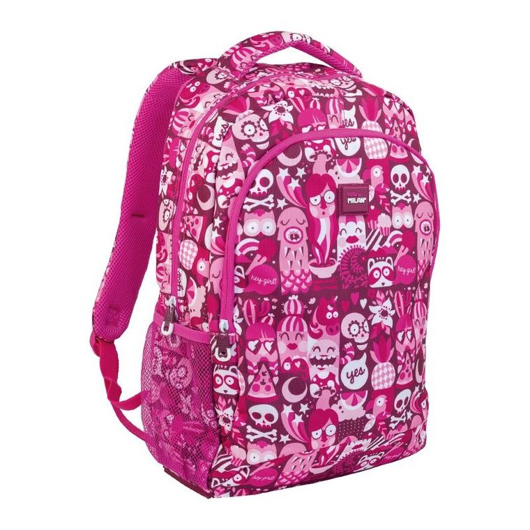 Milan, Hey Girl, rucsac pentru scoala, roz