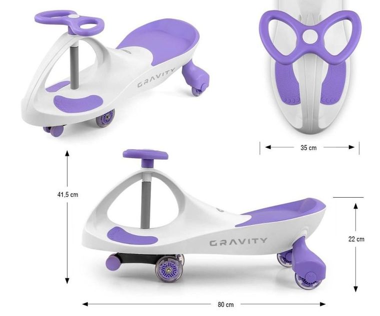 Milly Mally, Gravity, masinuta gravitationala fara pedale, alb-violet