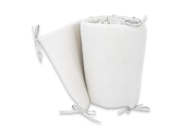 MimiNu, aparatori pentru patut, muselina, crema, 180-30 cm