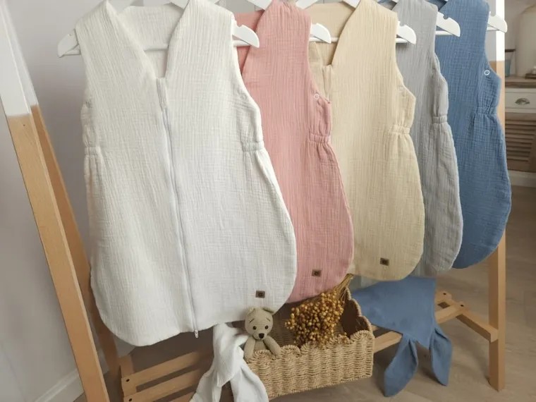 MimiNu, Avi, sac de dormit subtire de vara, TOG 0.5, muselina, denim, marime 74, 3-9 luni