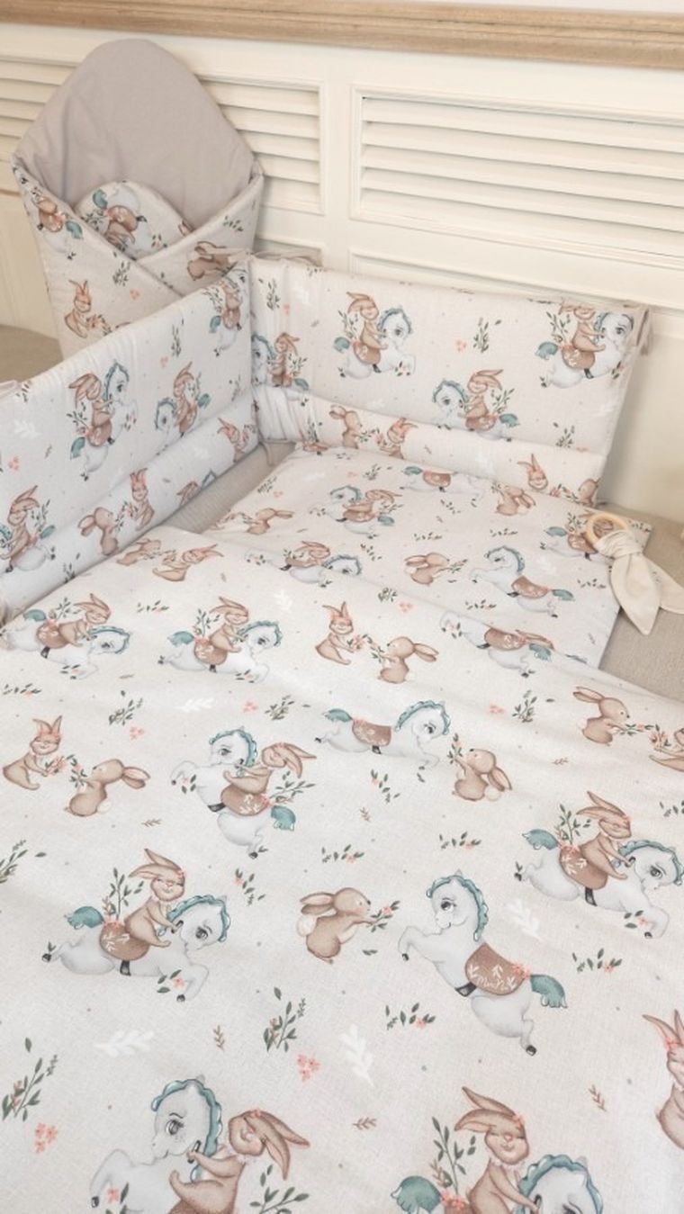 MimiNu, Caruselul, patura, velvet, bej/roz, 75-100 cm