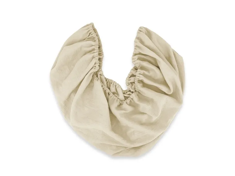 MimiNu, cearceaf cu elastic, din muselina, bej, 120-60 cm