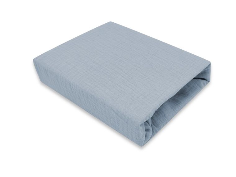 MimiNu, cearceaf cu elastic pentru gondola, cos Moses, muselina, denim, 35-80 cm