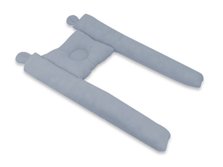 MimiNu, Duo, set pentru gondola, cos de Moses: perna ergonomica + patura din muselina, denim
