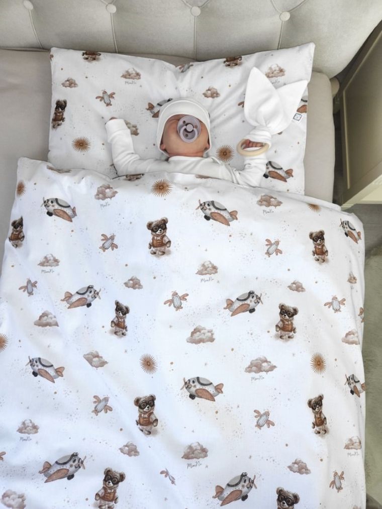 MimiNu, Duo, Ursuleti, fata de perna, bej, 40-40 cm, 2 buc.