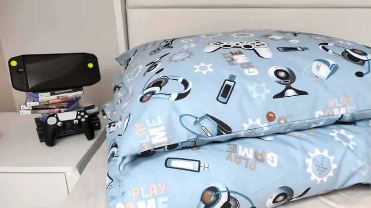 MimiNu, Gamer, set lenjerie de pat single, 160-200 + 70-80 cm