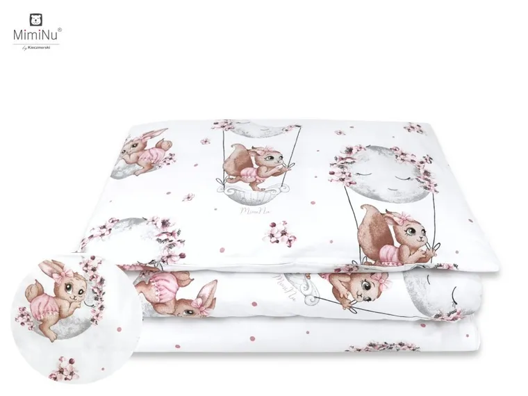 MimiNu, Lili, set lenjerie de pat single, roz, 120-90 cm