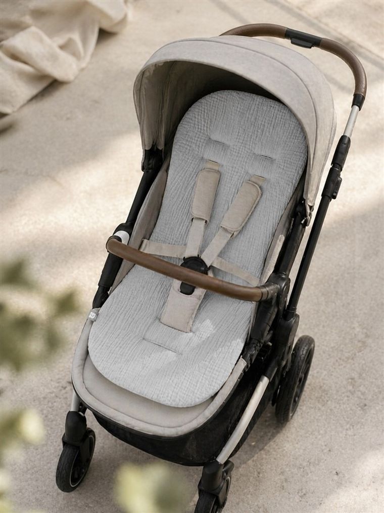 MimiNu, Muselina, saltea suplimentara pentru carucior, bumbac, gri, 35-70 cm