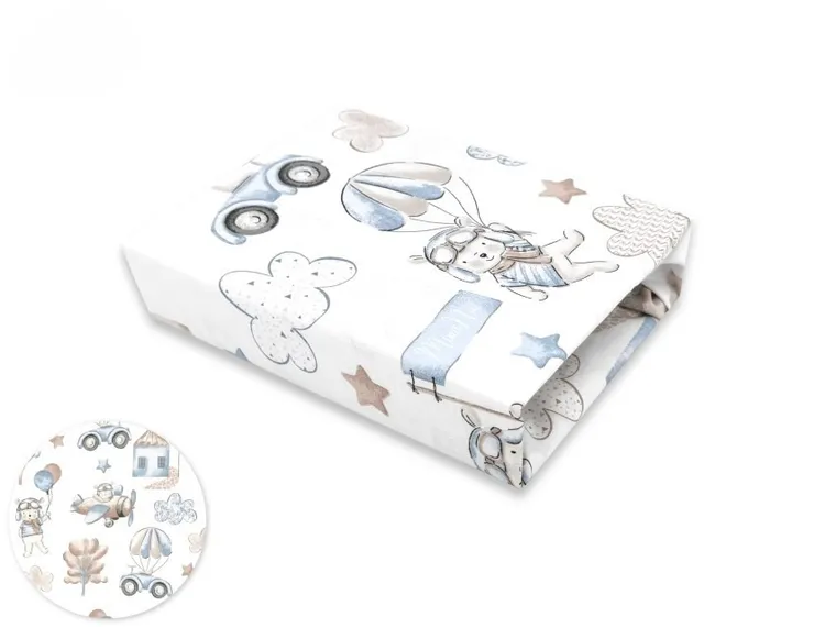 MimiNu, Piloti, cearceaf de pat, albastru, 35-80 cm