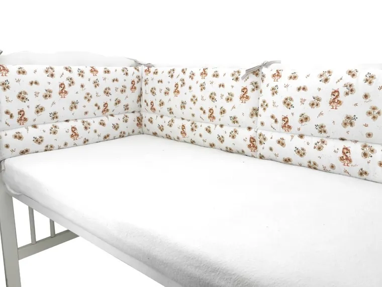 MimiNu, Ratuci, aparatori pentru patut din bumbac, 180-30 cm, bej