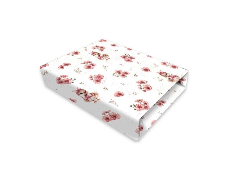 MimiNu, Ratuci, cearceaf pentru gondola/cos de Moses, cu elastic, roz, 35-80 cm