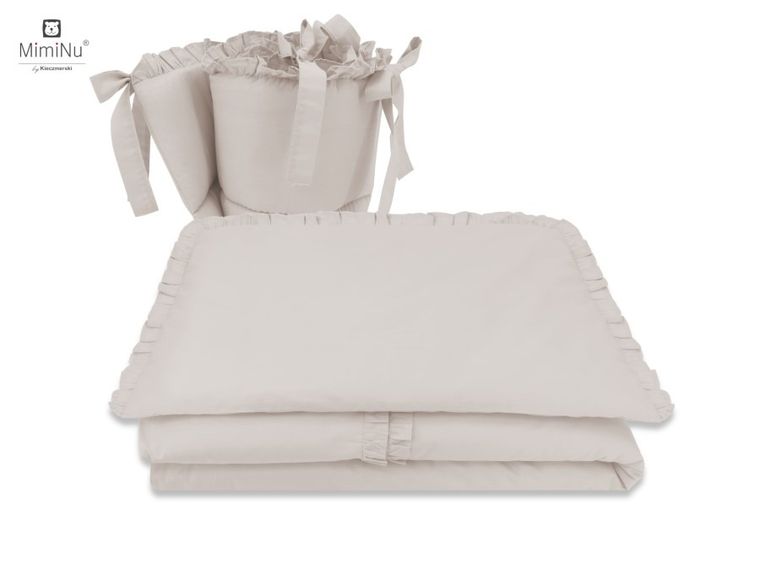 MimiNu, Royal, set lenjerie de pat 3 piese, bej, 100-135 cm