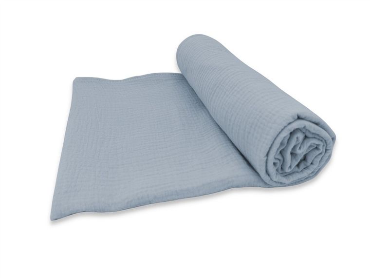 MimiNu, scutec din muselina, denim, 120-120 cm