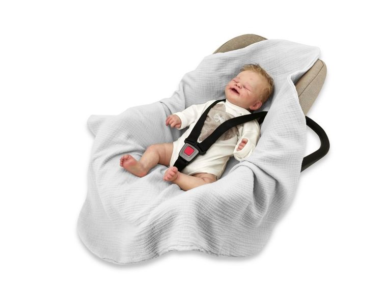 MimiNu, scutec din muselina, gri, 75-75 cm