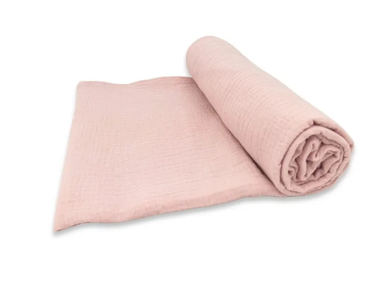 MimiNu, scutec din muselina, roz, 120-120 cm