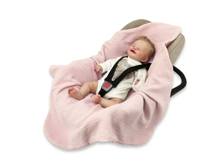 MimiNu, scutec din muselina, roz, 75-75 cm