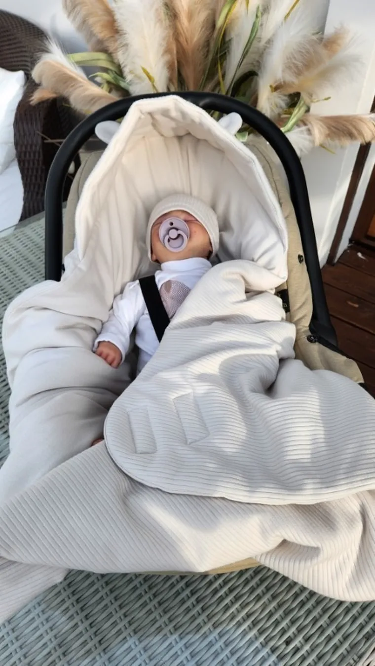 MimiNu, Soft, sac de dormit pentru scaun auto, carucior, TOG 2-2.5, bej, 90-90 cm