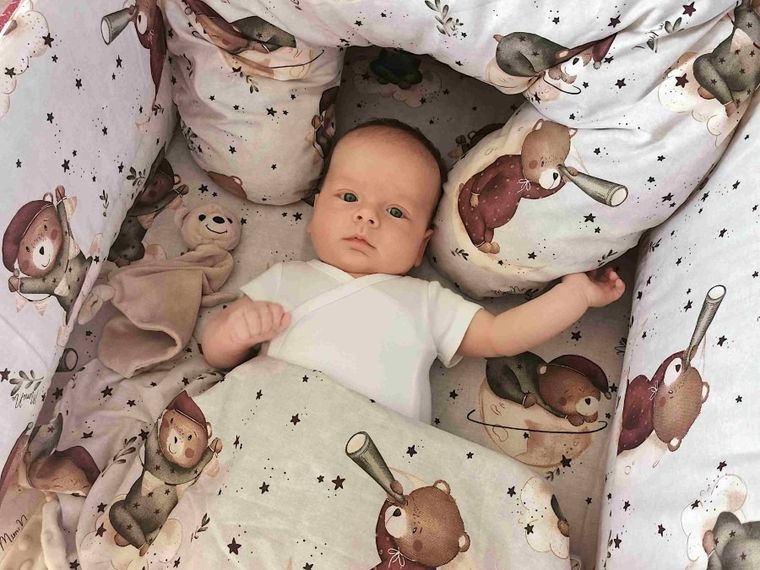 MimiNu, Ursulet pe luna, fata de perna, 40-40 cm, 2 buc.