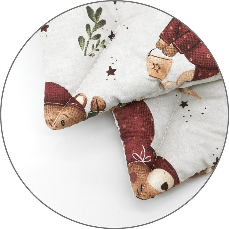 MimiNu, Ursulet pe luna, set lenjerie de pat single cu umplutura, bej, 120-90 cm