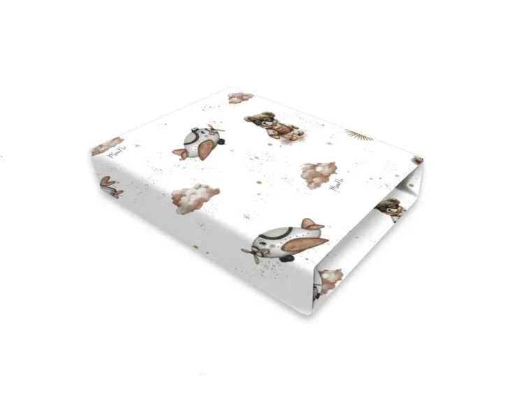 MimiNu, Ursuleti, cearceaf cu elastic, bej, 60-120 cm